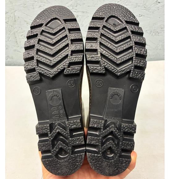 Burberry Women's IT 38 Rain Boots Nova Check Ankle Beige Black Red Rubber - Picture 13 of 15